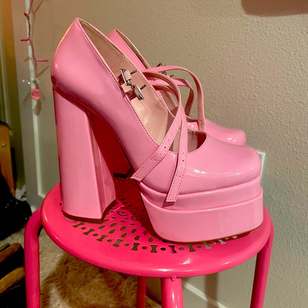 6in heels pretty pink